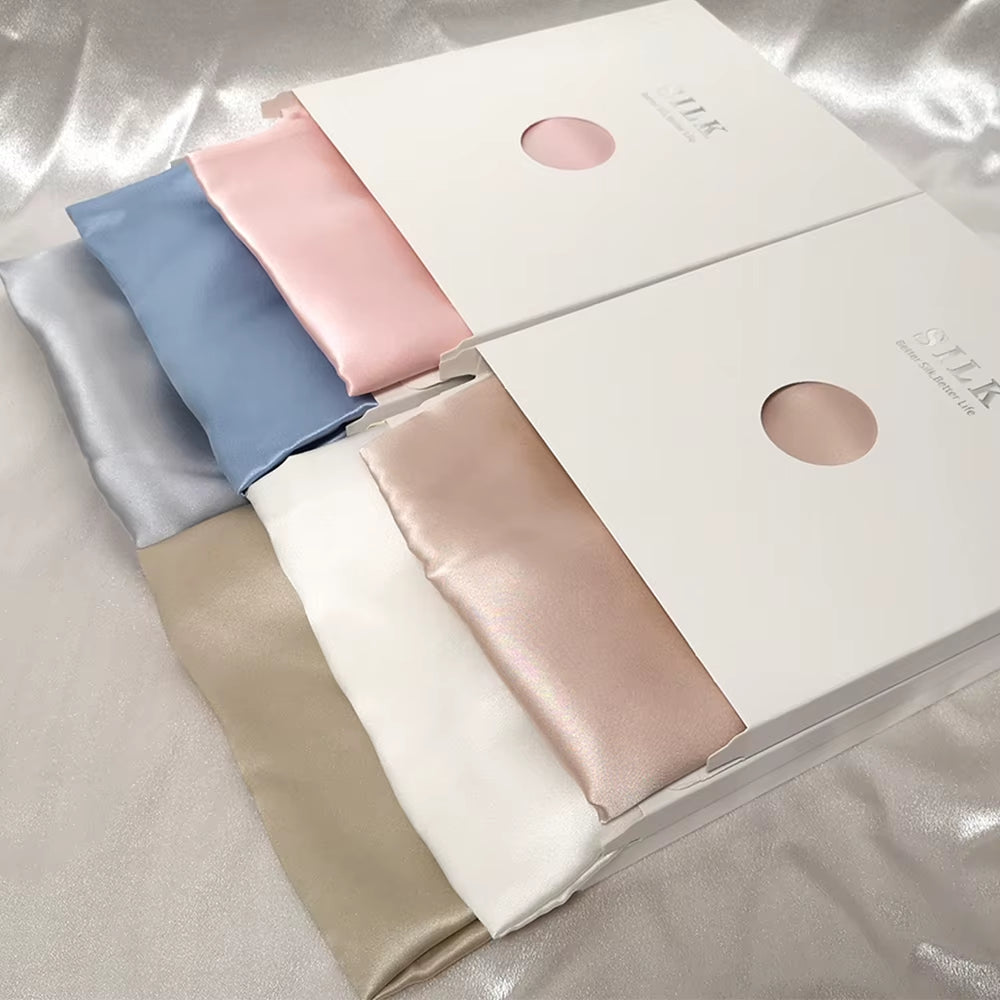 100% Pure Real Silk Pillowcase Two Sides Natural Mulberry Silk Pillow Case with Hidden Zipper Soft Breathable Good for Hair&Skin