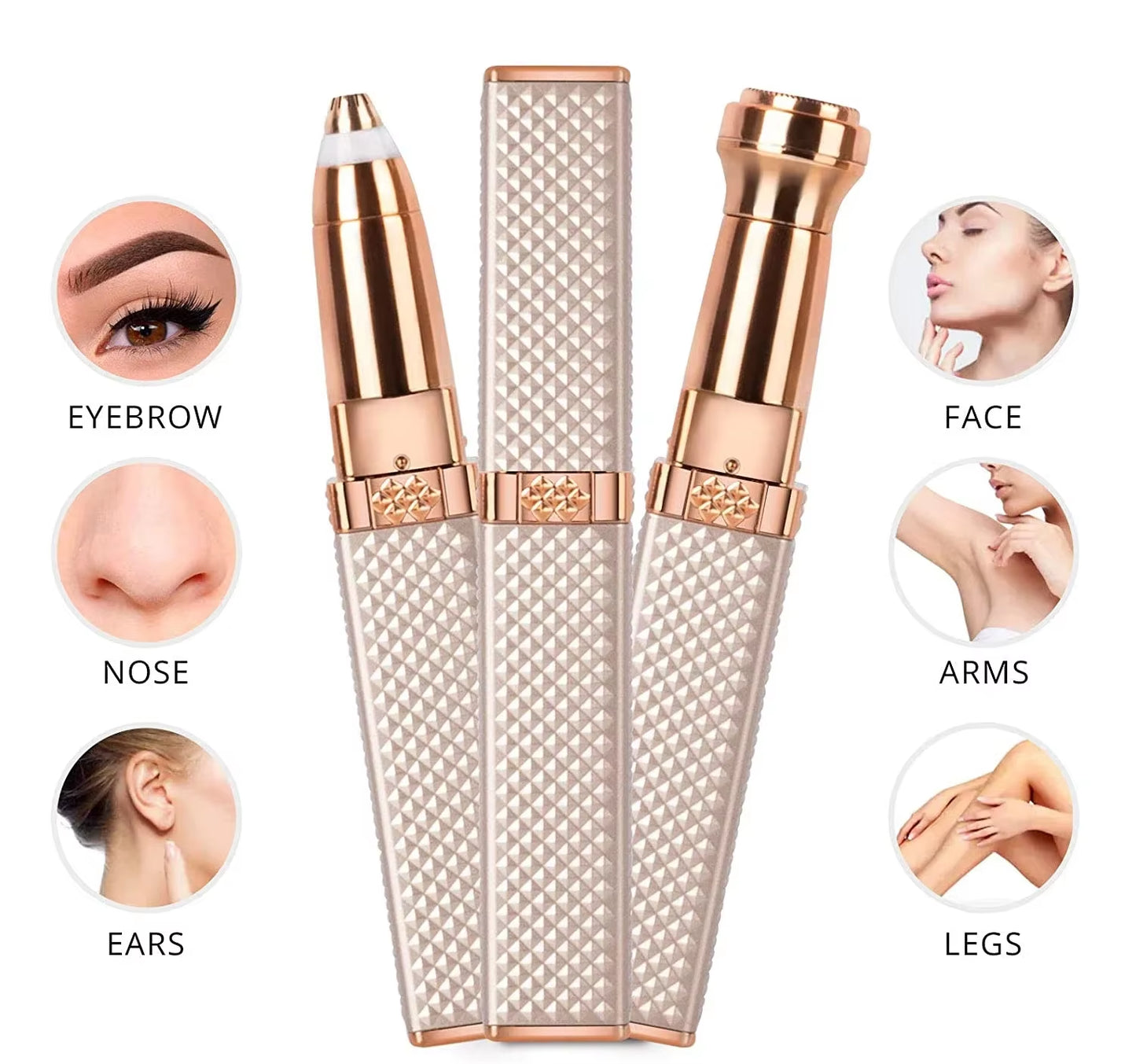 2 in 1 Women'S Electric Epilator Usb Charging Portable Hair Remover Bikini Painless Shaver for Women Body Facial Eyebrow Trimmer