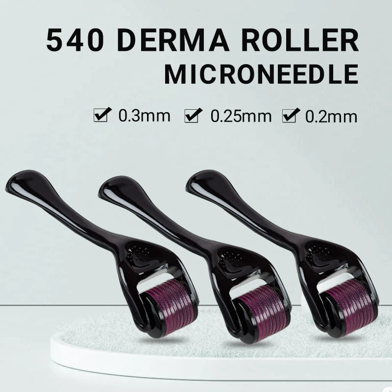 Micro Needling 540 Roller Derma Roller Professional Titanium Dermaroller 0.2/0.25/0.3Mm Hair Regrowth Beard Growth Treatment