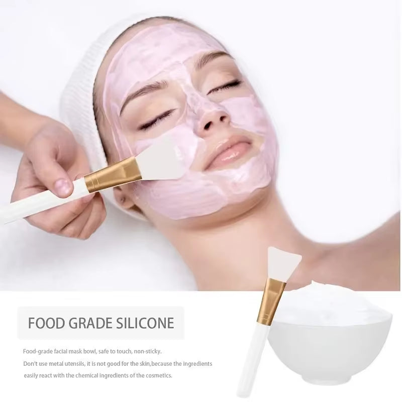 3/4Pcs Face Mask Brush Set Reusable Mask Mixing Bowl Facial Applicator Spatula Stirring Soft Fan Facial Brushes Makeup Supplies