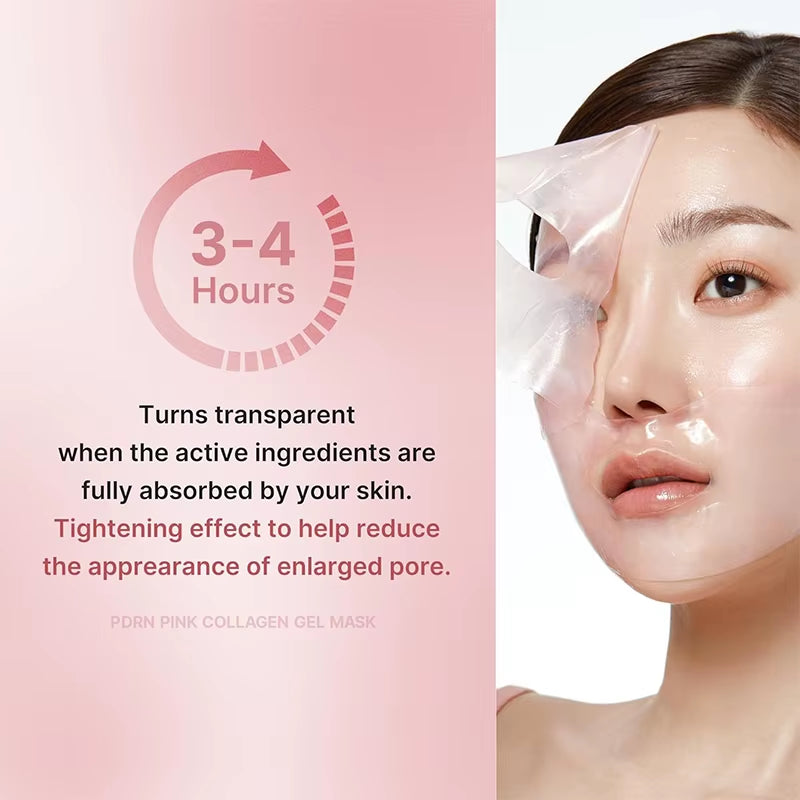 Pink Collagen Gel Salmon Pdrn Facial Mask,Deep Hydrating,Moisturizing and Firming Hydrogel Jelly Face Sheeets,Balance Skin Tone