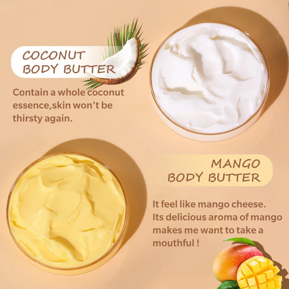 200Ml High Moisturizing Body Butter Cream Coconut Mango Flavor Body Cream Moisturizing and Nourishing Body Repair Cream