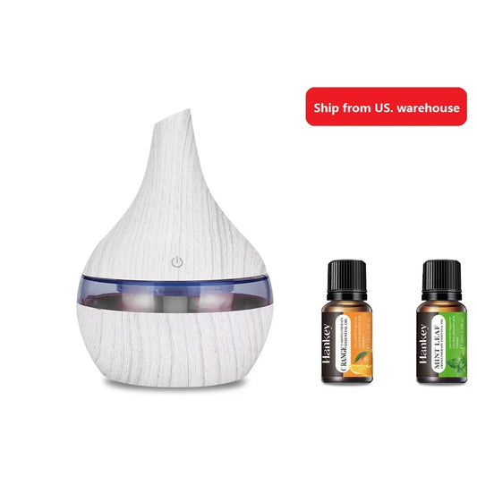 300Ml USB Essential Oil Diffusers Ultrasonic Air Humidifier with 7-Color LED Lights Cool Mist Maker for Home Bedroom