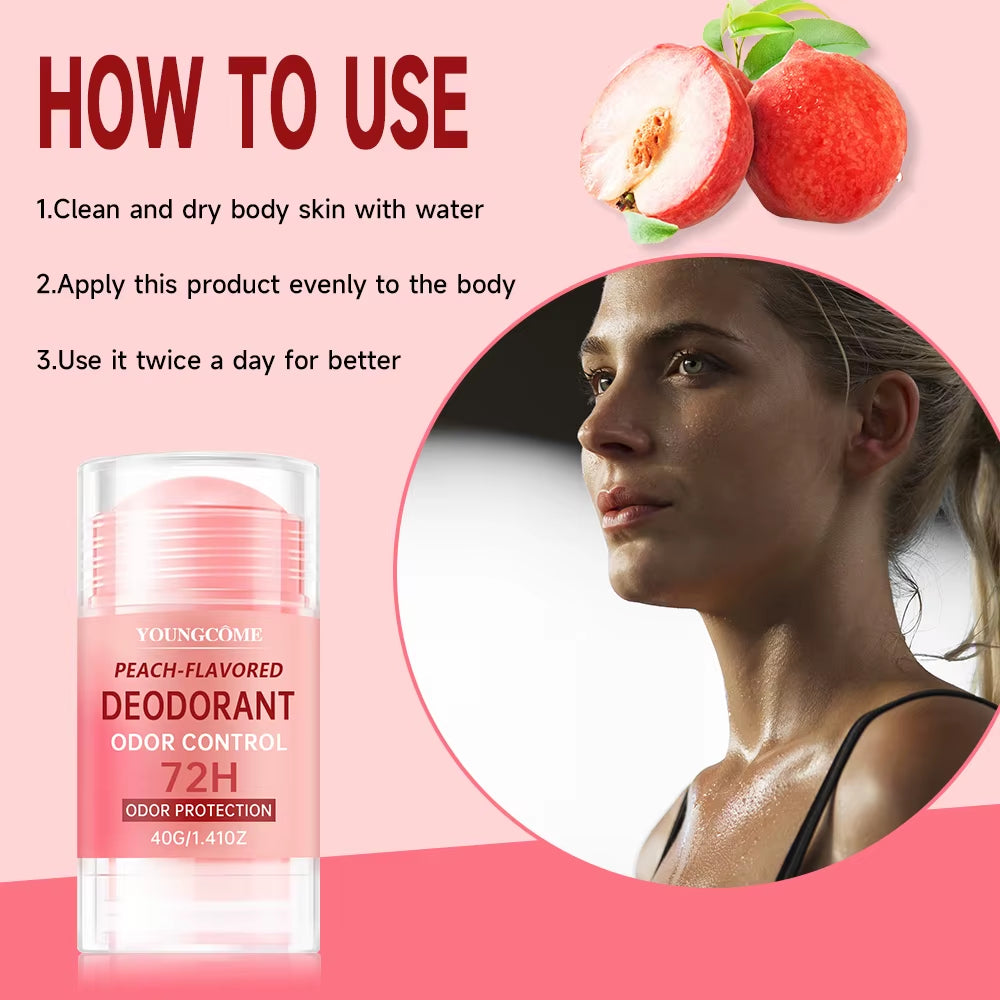 Women'S Peach Vanilla Deodorant Lotion Multiple Fruits Perfume Remove Armpit Odor Underarm Atmosphere Long Lasting Fragrance