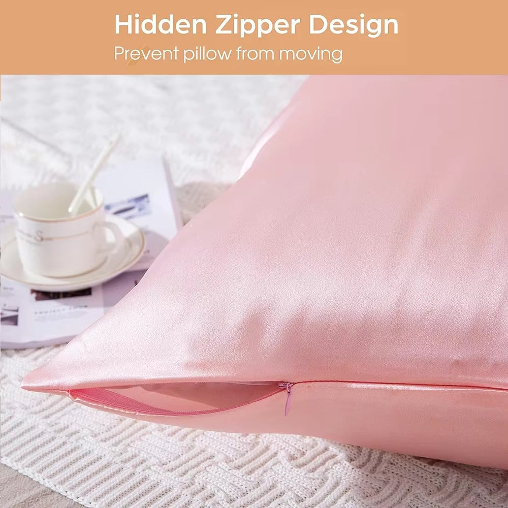 100% Pure Real Silk Pillowcase Two Sides Natural Mulberry Silk Pillow Case with Hidden Zipper Soft Breathable Good for Hair&Skin