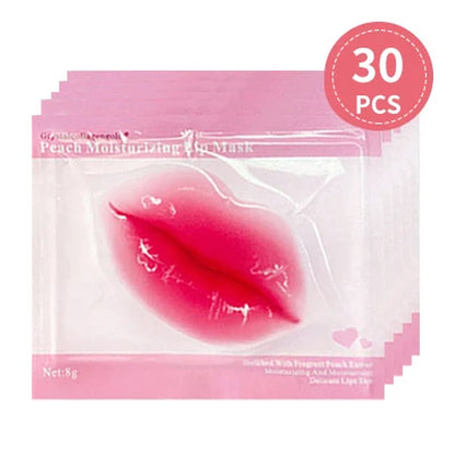 30PCS Collagen Crystal Lip Mask Gel Patches Moisturizing Hydrating Repair Lines Lips Plumper Pad Lip Care Enhancement Lip Mask