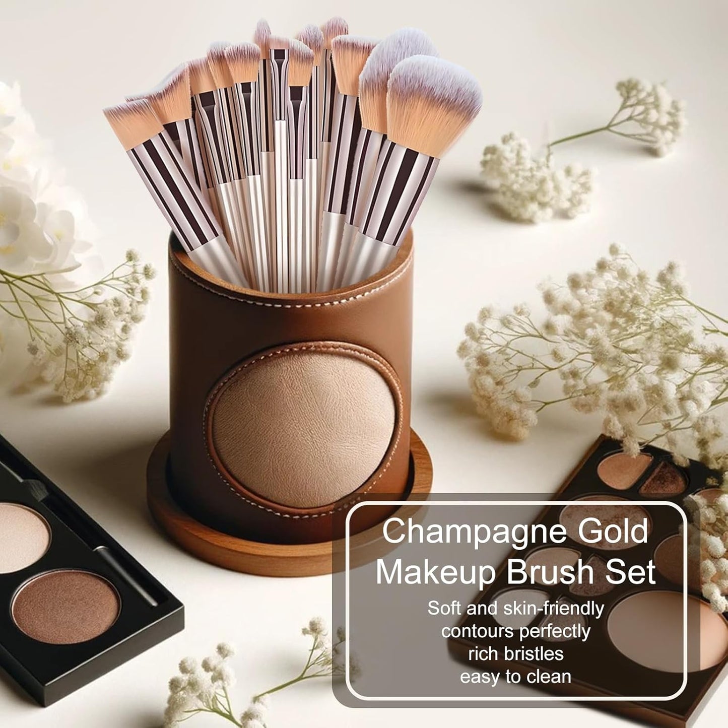 14-Piece Premium Synthetic Makeup Brush Set for Foundation, Powder, Concealers, Eye Shadows, and Blush