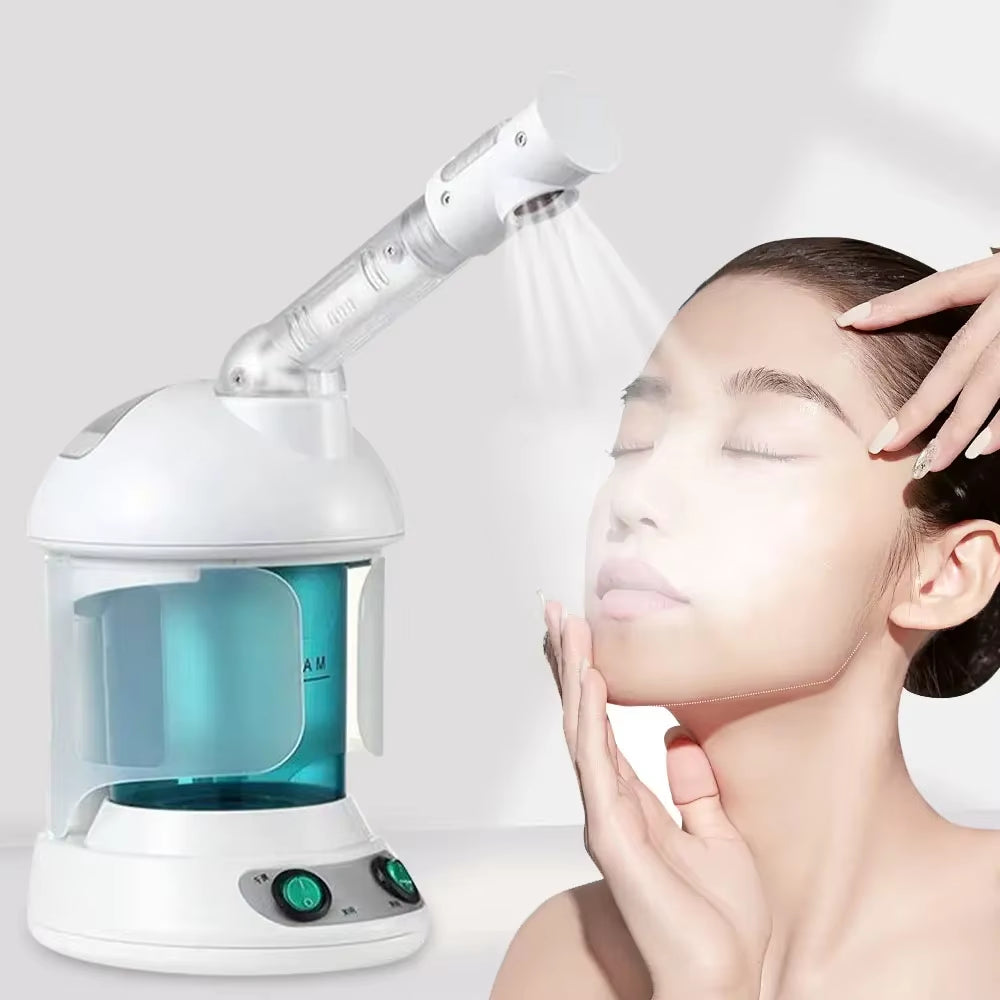 Facial Steamer Nano Ionic Face Steamer with Extendable 360° Rotating Arm Portable Facial Steamer for Skin Care at Home or Salon
