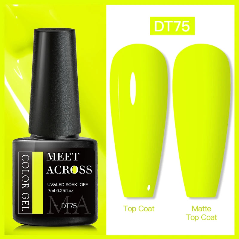 7Ml Fluorescent Gel Nail Polish Vernis Summer Neon Semi Permanent UV Gel Varnish Nail Art Manicure for Nails