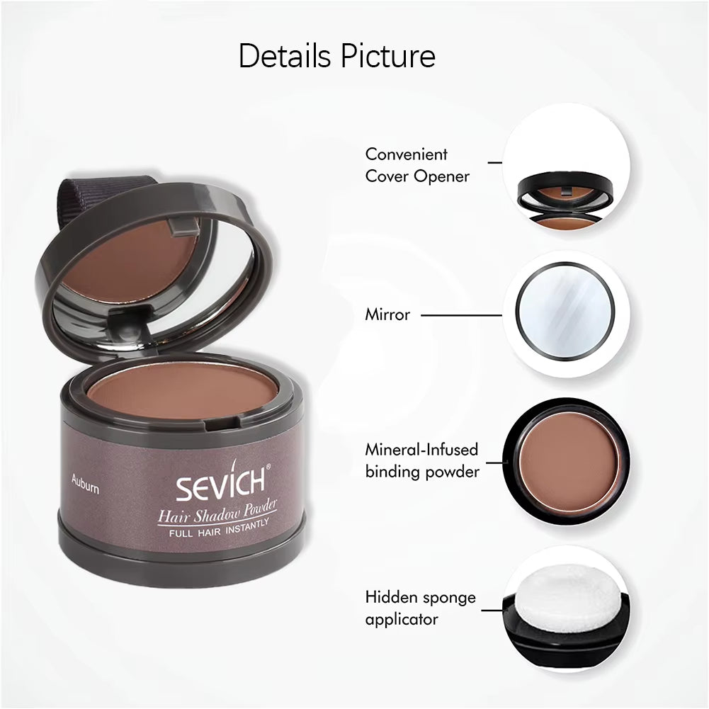 Sevich Hair Line Powder 4G Black Root Cover up Natural Instant Waterproof Hairline Shadow Powder Hair Concealer Coverage 13Color