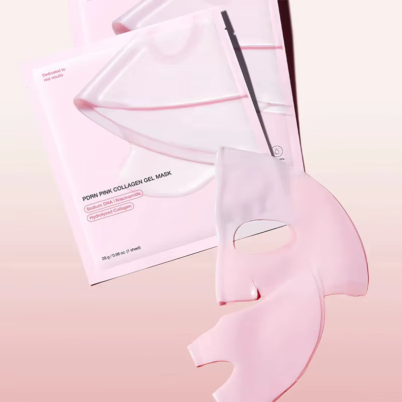 Pink Collagen Gel Salmon Pdrn Facial Mask,Deep Hydrating,Moisturizing and Firming Hydrogel Jelly Face Sheeets,Balance Skin Tone