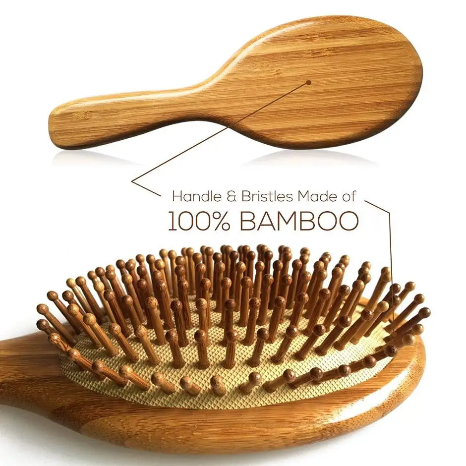 Premium Wooden Bamboo Hair Brush Improve Hair Growth Wood Hairbrush Prevent Hair Loss Comb Bamboo Comb Teeth
