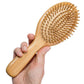 Premium Wooden Bamboo Hair Brush Improve Hair Growth Wood Hairbrush Prevent Hair Loss Comb Bamboo Comb Teeth