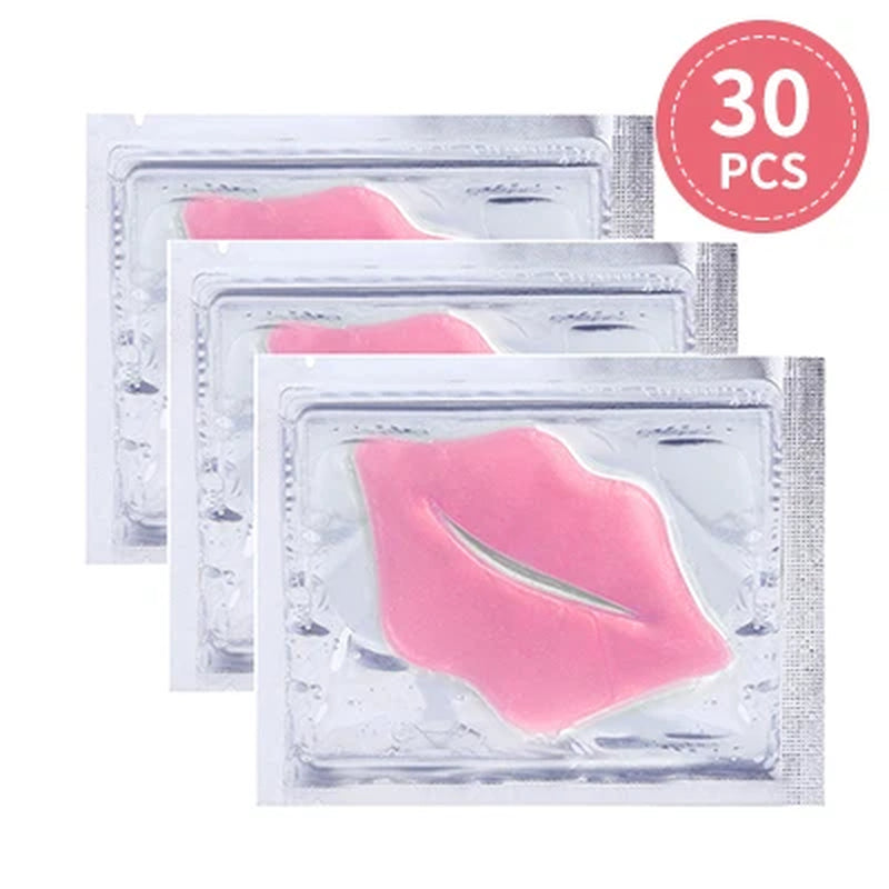 30PCS Collagen Crystal Lip Mask Gel Patches Moisturizing Hydrating Repair Lines Lips Plumper Pad Lip Care Enhancement Lip Mask