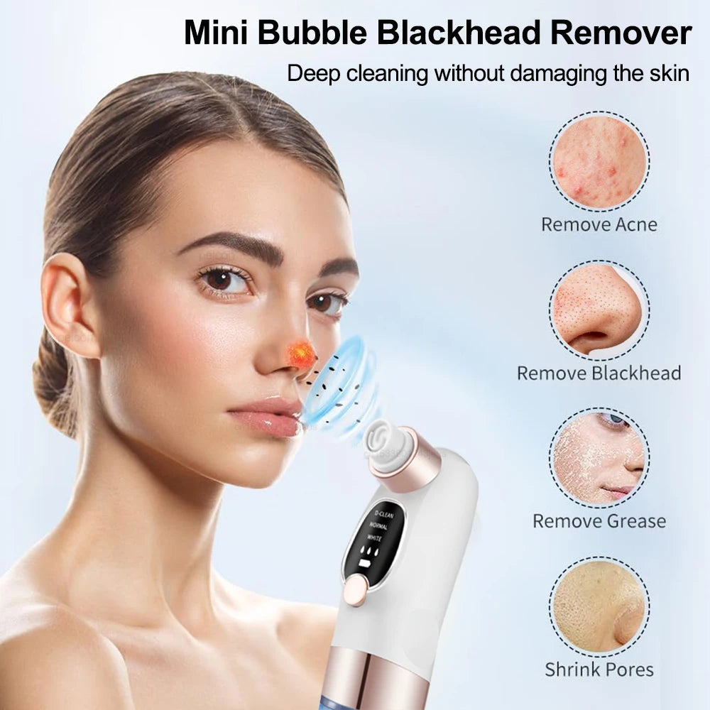 Blackhead Remover Pore Vacuum Suction Face Cleaner USB Rechargeable Comedone Acne Black Head Removal Facial Black Dot Extractor