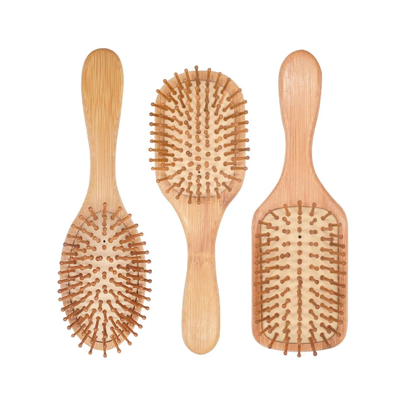 Premium Wooden Bamboo Hair Brush Improve Hair Growth Wood Hairbrush Prevent Hair Loss Comb Bamboo Comb Teeth