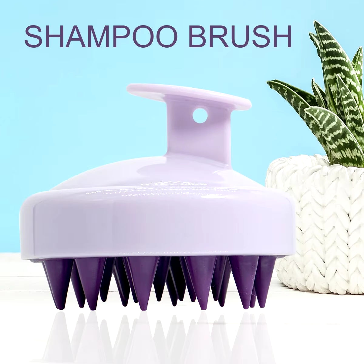 Silicone Shampoo Scalp Hair Massager Head Body Scalp Massage Brush Scalp Massage Brush Comb Magic Handle Brush Spa Massage Brush