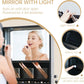 Arched Rotating Jewelry Cabinet with LED Lighted Full Length Mirror & Built-In LED Vanity Mirror, Lockable Standing Jewelry Armoire, Large Storage Organizer for Jewelry (Black)
