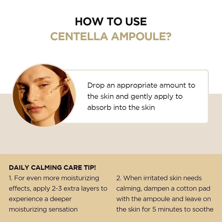 Madagascar Centella Asiatica Ampoule Facial Serum , Prone and Sensitive Skin Moisturizing Skin Firming Korean Glass Skin Car