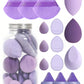 15Pcs Makeup Sponge Set with Storage Jar, Beauty Blender Powder Puff Mini Powder Puff Mini Finger Air Cushion Triangle Puff