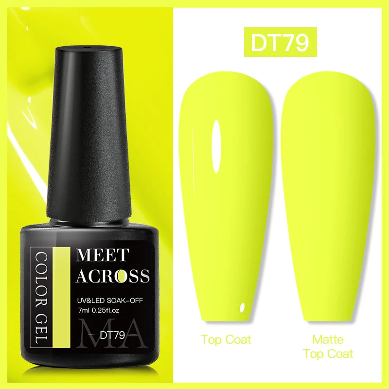 7Ml Fluorescent Gel Nail Polish Vernis Summer Neon Semi Permanent UV Gel Varnish Nail Art Manicure for Nails