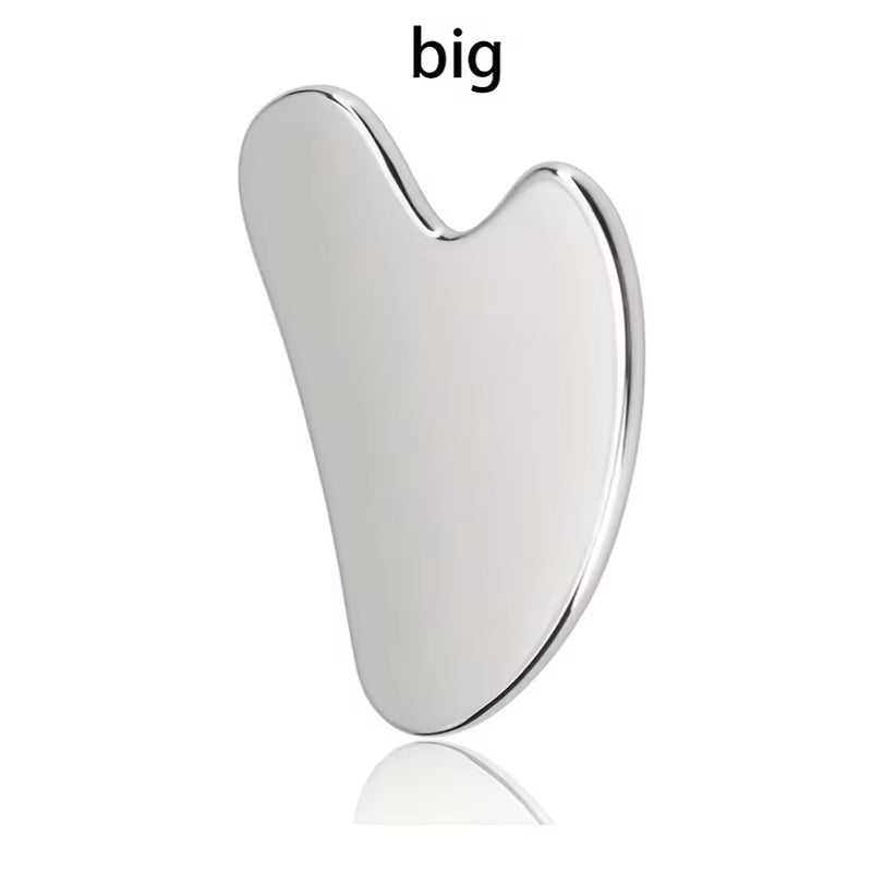 1/3-Piece Facial Cleansing Tool Set, Stainless Steel Heart-Shaped Scraping Tool, Ice Roller, Silicone Facial Brush