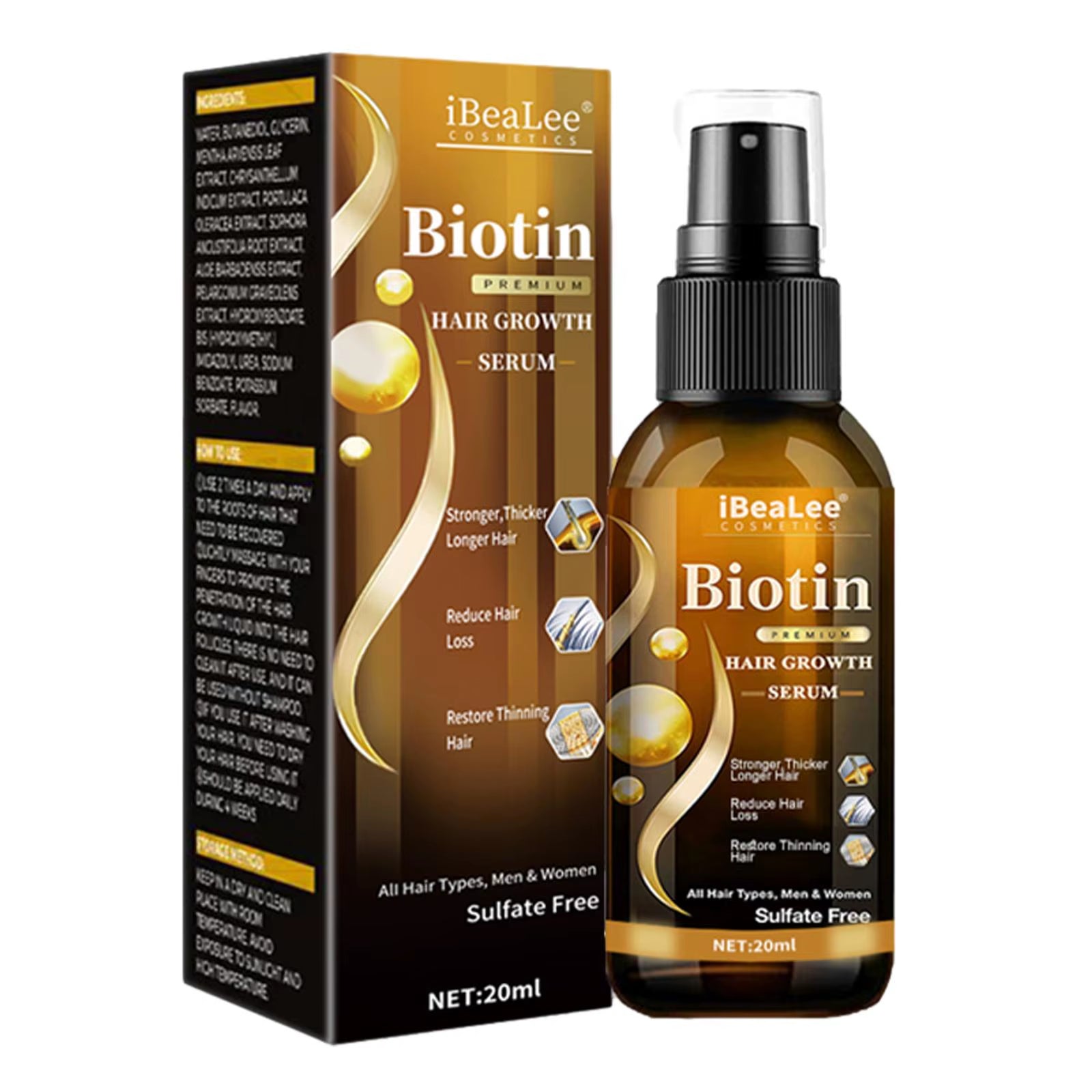 Biotin Hair Thickening Serum for Hair Growth and Volume Hair Loss Prevention and Fine Hair Texturizing Spray Strengthening Hair