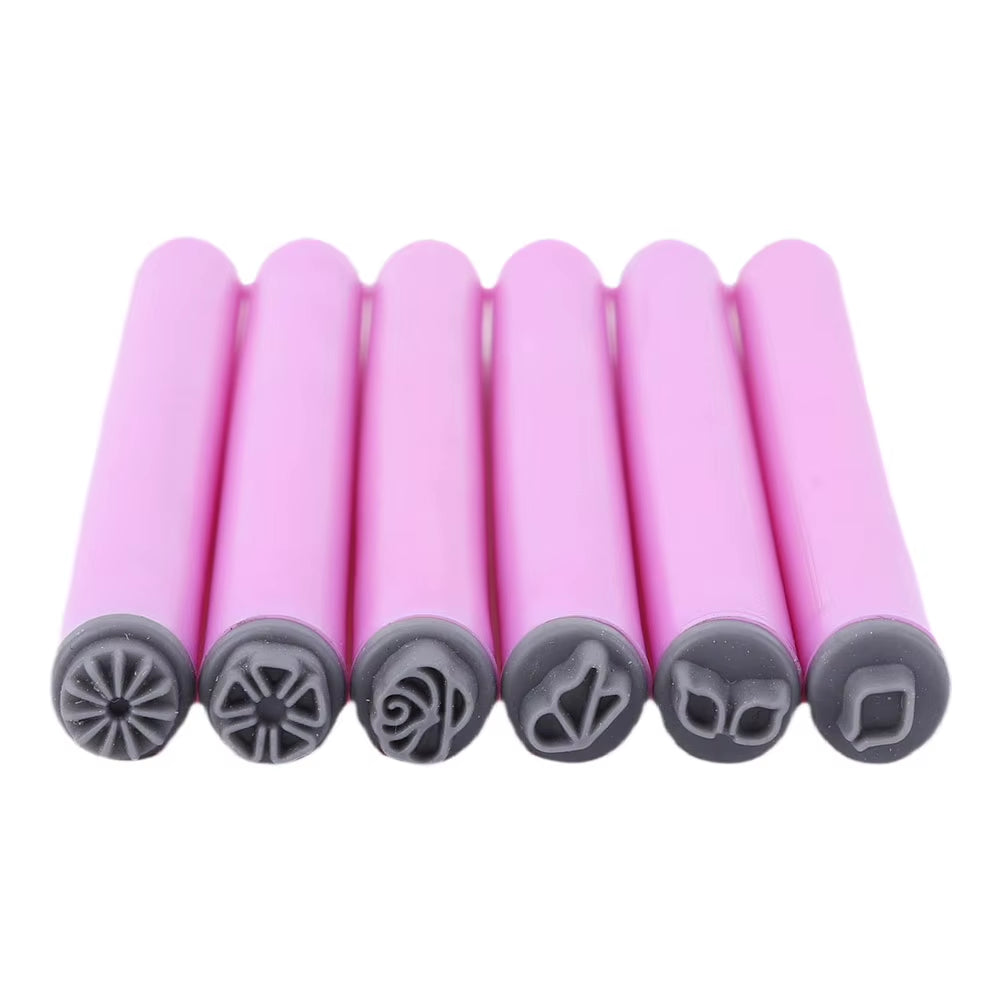 6PCS Nail Art Stamp Pen Set with Simple Design Nail Art Pen Set Easy to Use Nail Graffiti Nail Art Dotting Tools Home DIY