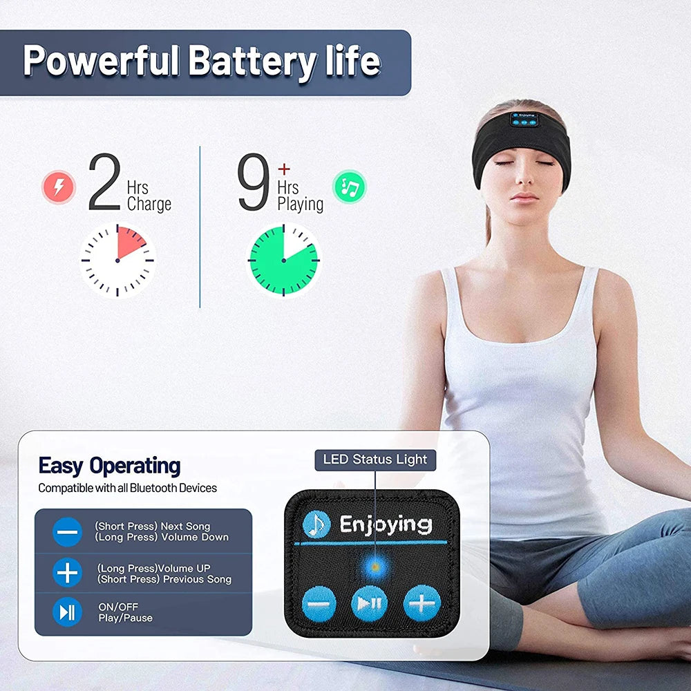 Sleep Headband, Enjoying Wireless Sleep Earbuds Noise Cancelling Headband Bluetooth Headphones with Speakers, for Sleep,Workout