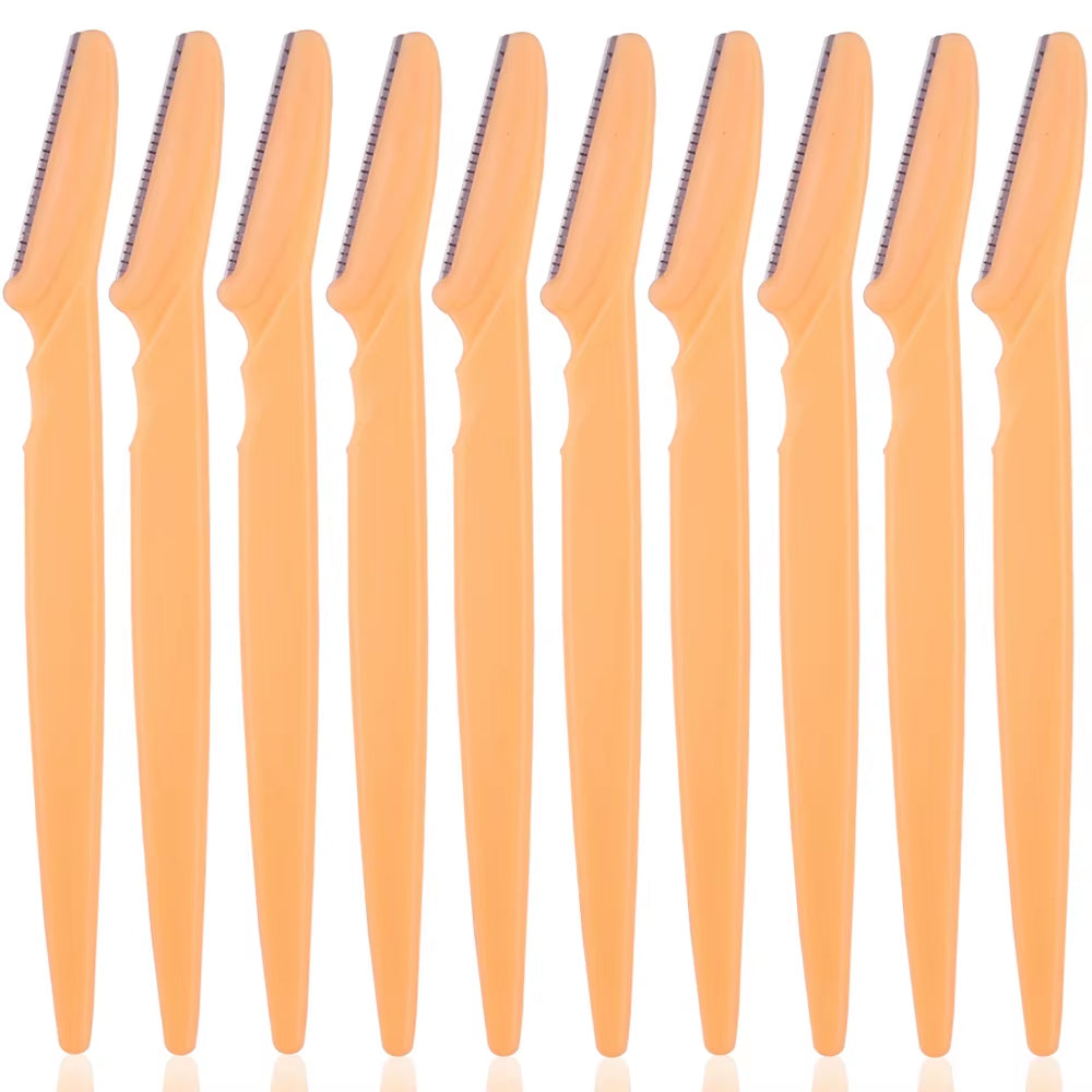 3/10Pcs Stainless Steel Eyebrow Razors for Women and Men - Multipurpose Exfoliating Dermaplaning Tools with Protective Cap