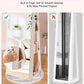 6-LED Jewelry Armoire with Full-Length Mirror, 360° Swivel Storage Cabinet, White