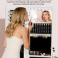 6-LED Jewelry Armoire with Full-Length Mirror, 360° Swivel Storage Cabinet, White