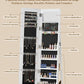 6-LED Jewelry Armoire with Full-Length Mirror, 360° Swivel Storage Cabinet, White