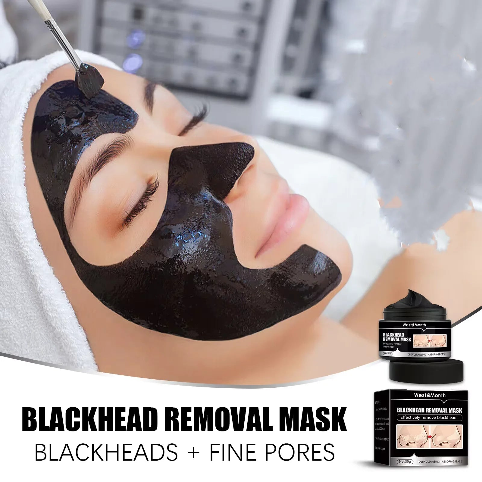 Bamboo Charcoal Blackheads Remover Mask Acne Oil Control Shrinking Pore Moisturizing Nose Black Dots Deep Cleaning Peel off Mask