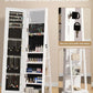 6-LED Jewelry Armoire with Full-Length Mirror, 360° Swivel Storage Cabinet, White