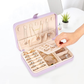 Small Jewelry Travel Case with Ring Holder, Earring Storage, Necklace Hooks & Removable Dividers, Lavender
