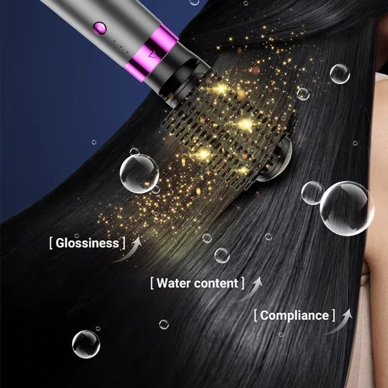 Multifunction Hair Dryer 5 in 1 Hot Air Comb Automatic Curling Rod Straight Hair Comb Hair Dryer Salon Style Tool Fast Dry