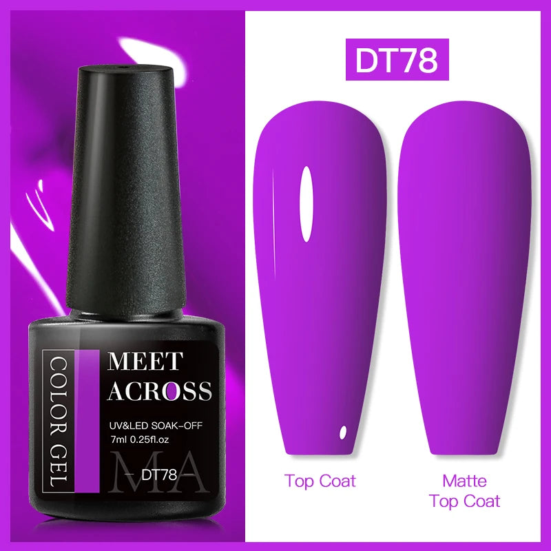 7Ml Fluorescent Gel Nail Polish Vernis Summer Neon Semi Permanent UV Gel Varnish Nail Art Manicure for Nails