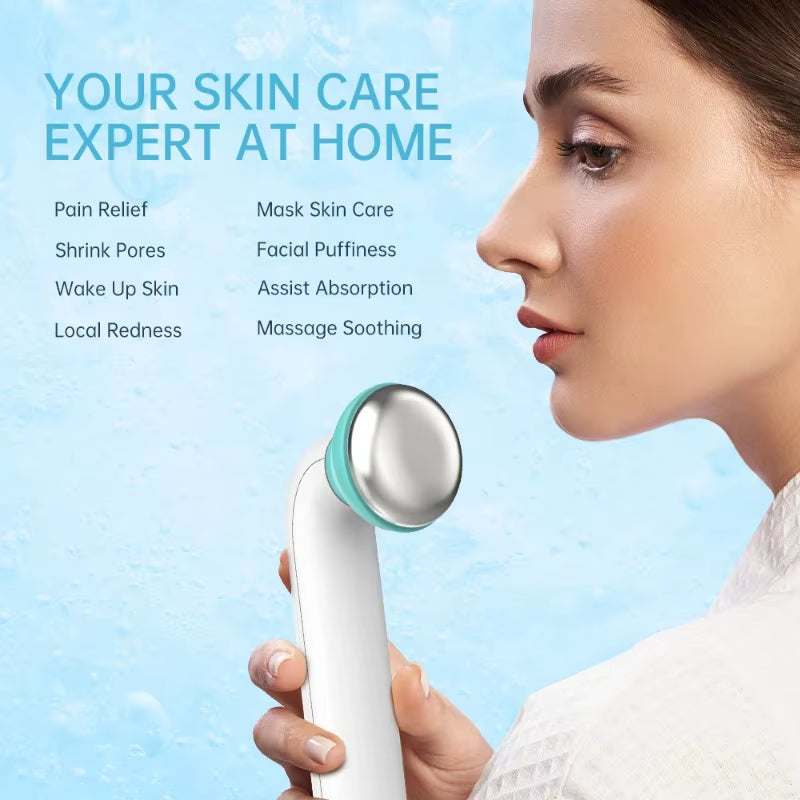 Face Ice Roller Eyes Facial Cooler Neck Face Massagers Ice Massage Roller Cooling Derma Stamp Cold Therapy Skincare with 2 Heads