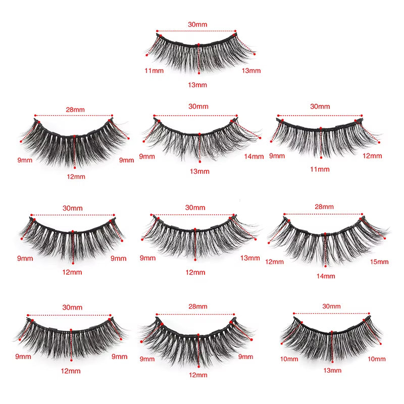 1 Pair False Eyelashes Set Magnetic Eyelashes Magnetic Liquid Eyeliner Set Waterproof Long-Lasting False Eyelash Extension