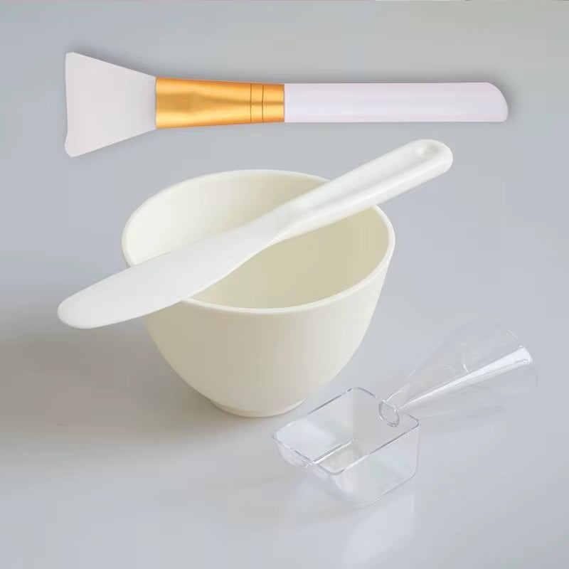3/4Pcs Face Mask Brush Set Reusable Mask Mixing Bowl Facial Applicator Spatula Stirring Soft Fan Facial Brushes Makeup Supplies