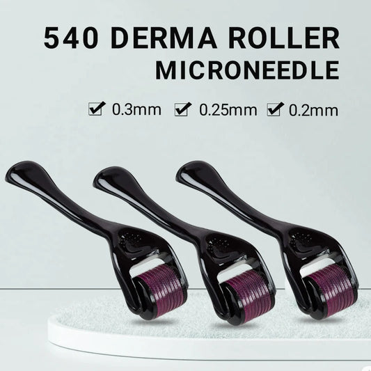 Micro Needling 540 Roller Derma Roller Professional Titanium Dermaroller 0.2/0.25/0.3Mm Hair Regrowth Beard Growth Treatment