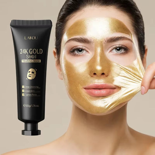 24K Gold Snail Collagen Peel off Tearing Face Mask Deep Cleansing Remove Blackhead Face Care 50G