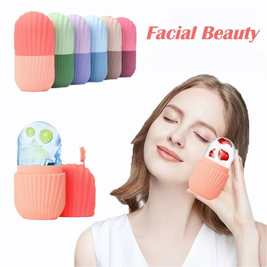 Ice Face Roller Facial Lifting Contouring Tools Silicone Ice Cube Trays Ice Globe Balls Eye Face Massager Beauty Skin Care Tools