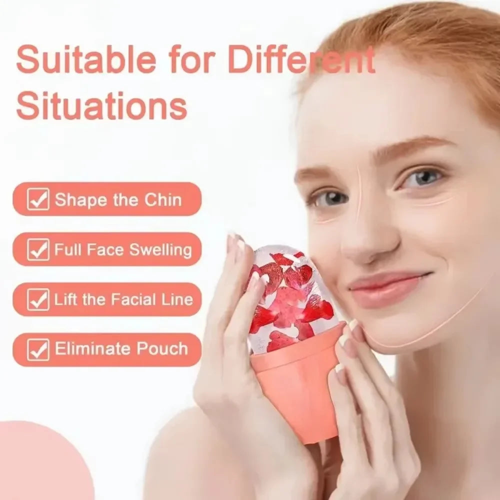Ice Face Roller Facial Lifting Contouring Tools Silicone Ice Cube Trays Ice Globe Balls Eye Face Massager Beauty Skin Care Tools