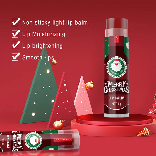 8Pcs Colored Lipstick Set - Christmas Hot Red Wine with Lasting Taste, Moisturizing and Glassy Luster