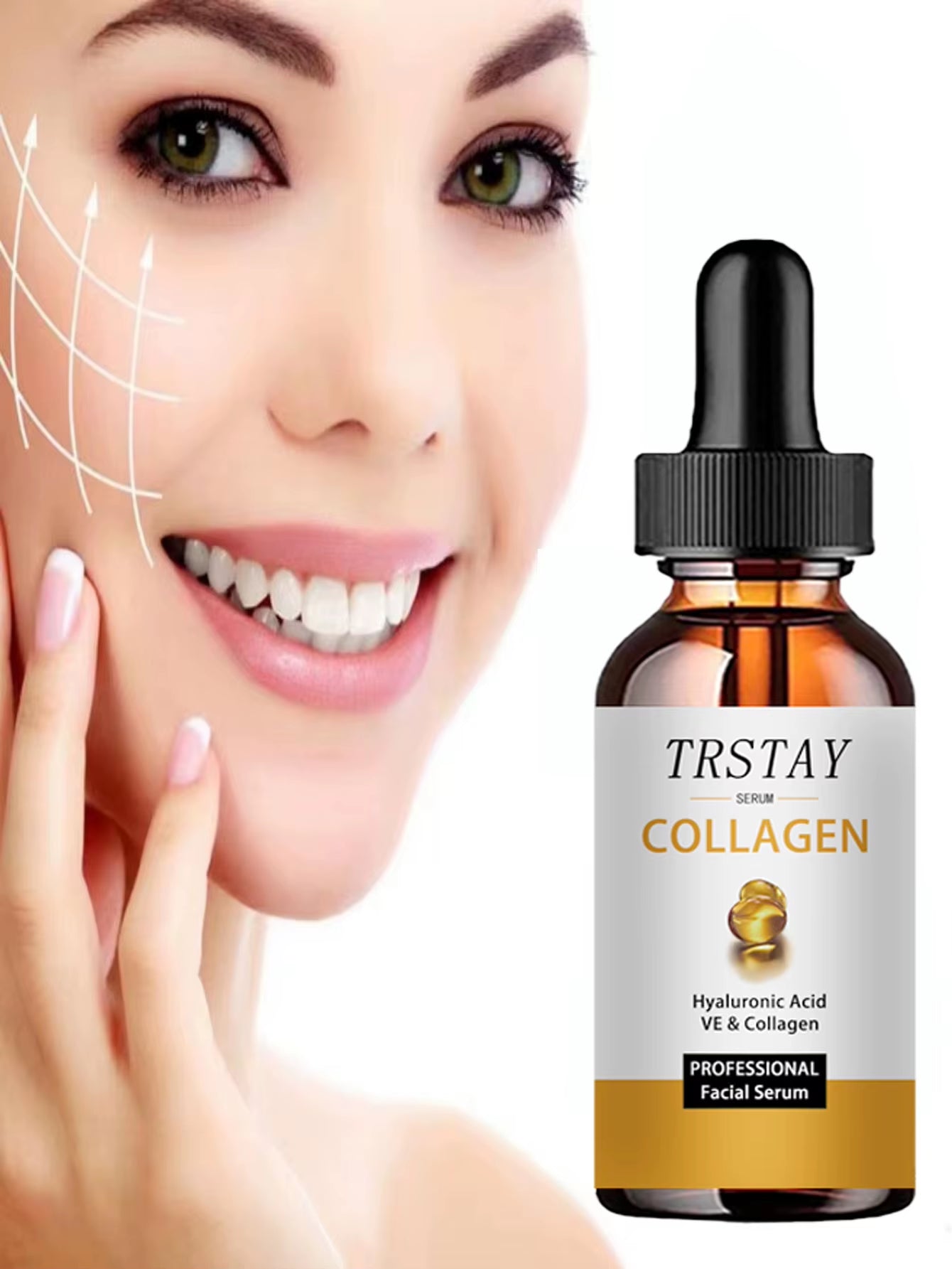 Hyaluronic Acid Ve&Collagen Facial Essence Hyaluronic Acid Essence Shrinks Pores, Reduces Fine Lines, Nourishes Skin, and Cleans