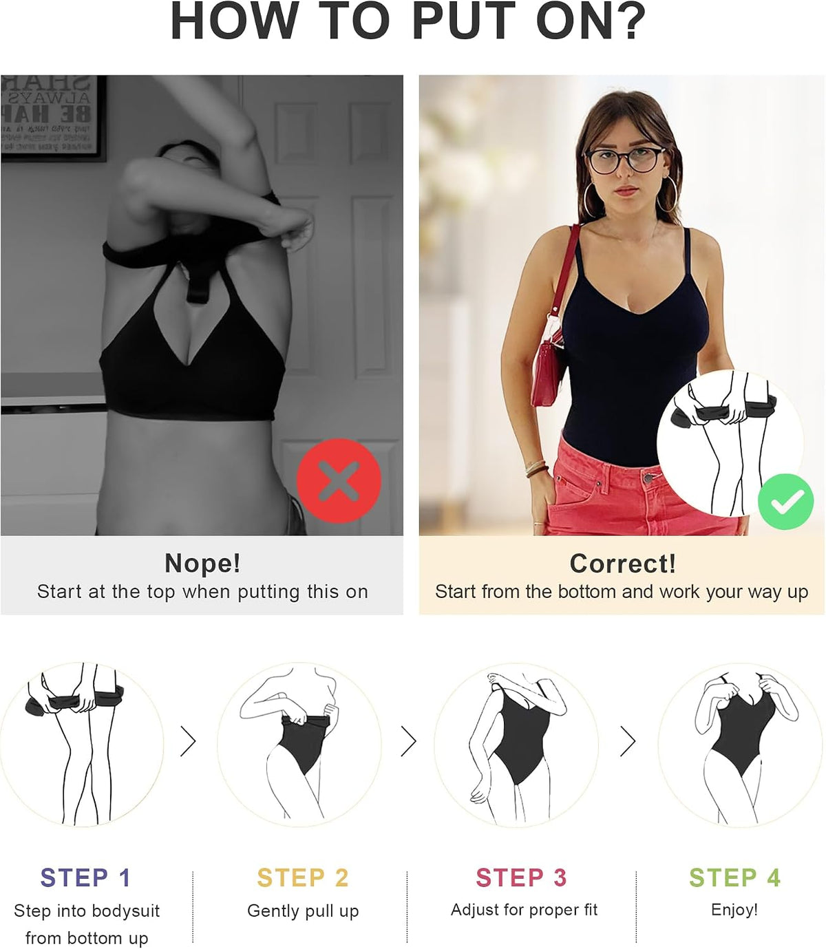 Women'S Tummy Control Shapewear Thong Bodysuit Seamless Waist Snatching Body Shaper