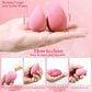 15Pcs Makeup Sponge Set with Storage Jar, Beauty Blender Powder Puff Mini Powder Puff Mini Finger Air Cushion Triangle Puff