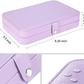 Small Jewelry Travel Case with Ring Holder, Earring Storage, Necklace Hooks & Removable Dividers, Lavender